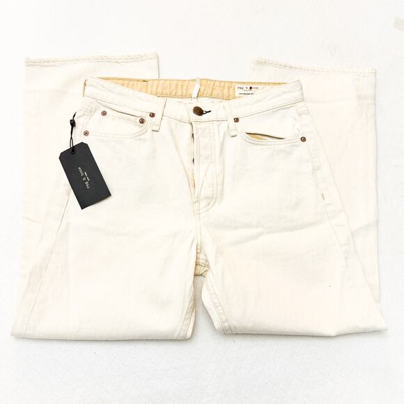 Rag & Bone Maya High-Rise Cropped Flare Ecru Denim Jeans Size 29 $225 NWT - Picture 4 of 9